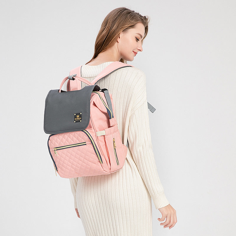 Pink & Grey Diaper Bag — MAJ135