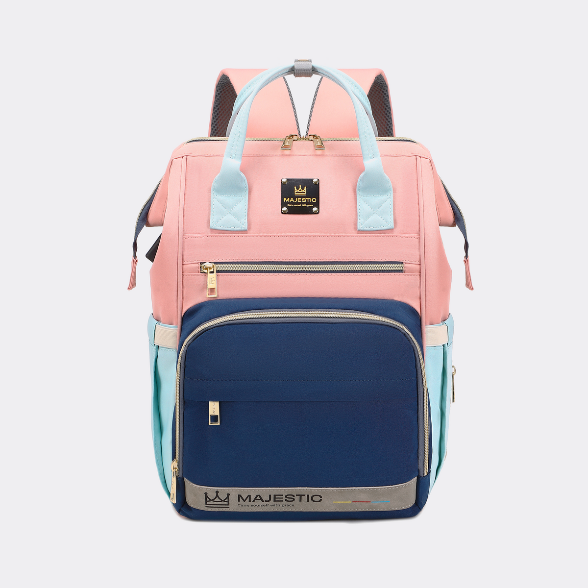 Pink & Sky Blue Diaper Bag — MAJ134