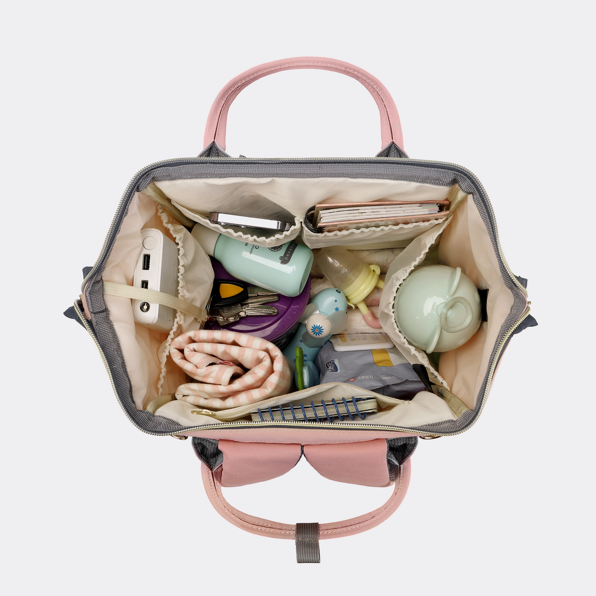 Pink & Sky Blue Diaper Bag — MAJ134