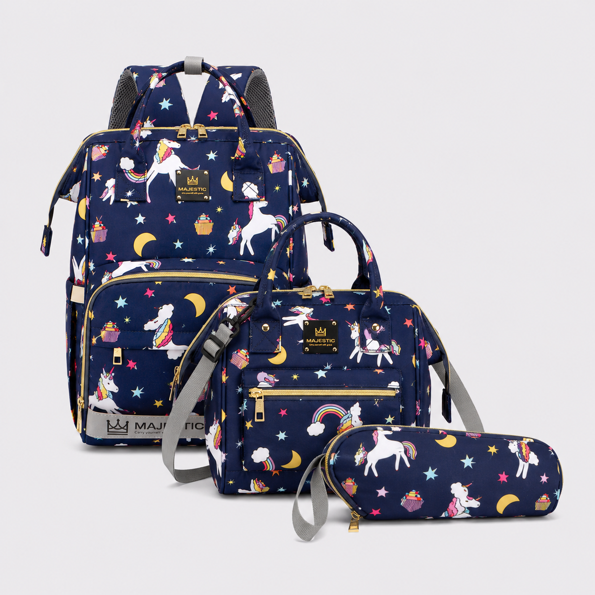 Mauve Unicorn Diaper Bag Set — MAJ133
