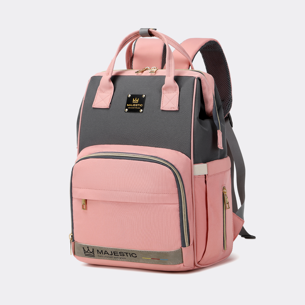 Pink & Grey Diaper Bag Set — MAJ133
