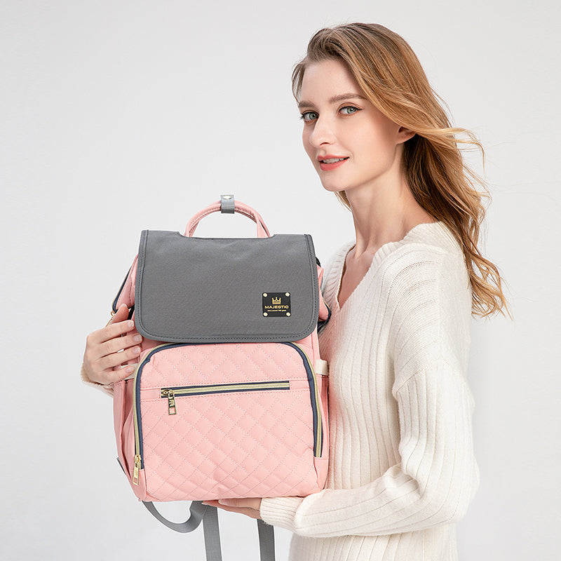 Pink & Grey Diaper Bag — MAJ135