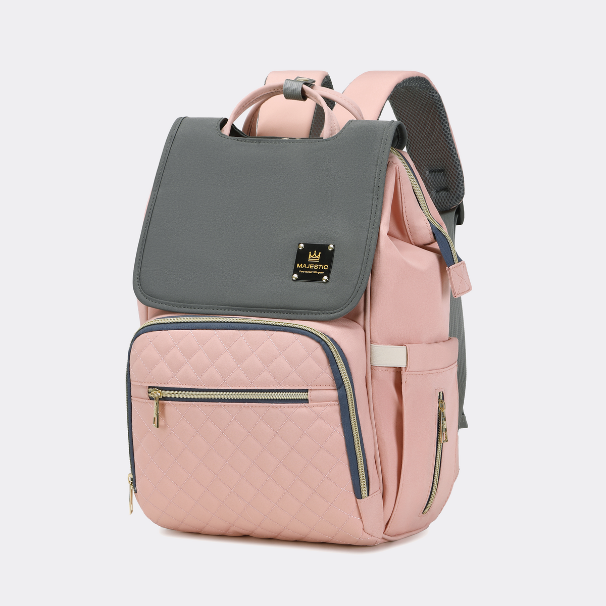 Pink & Grey Diaper Bag — MAJ135
