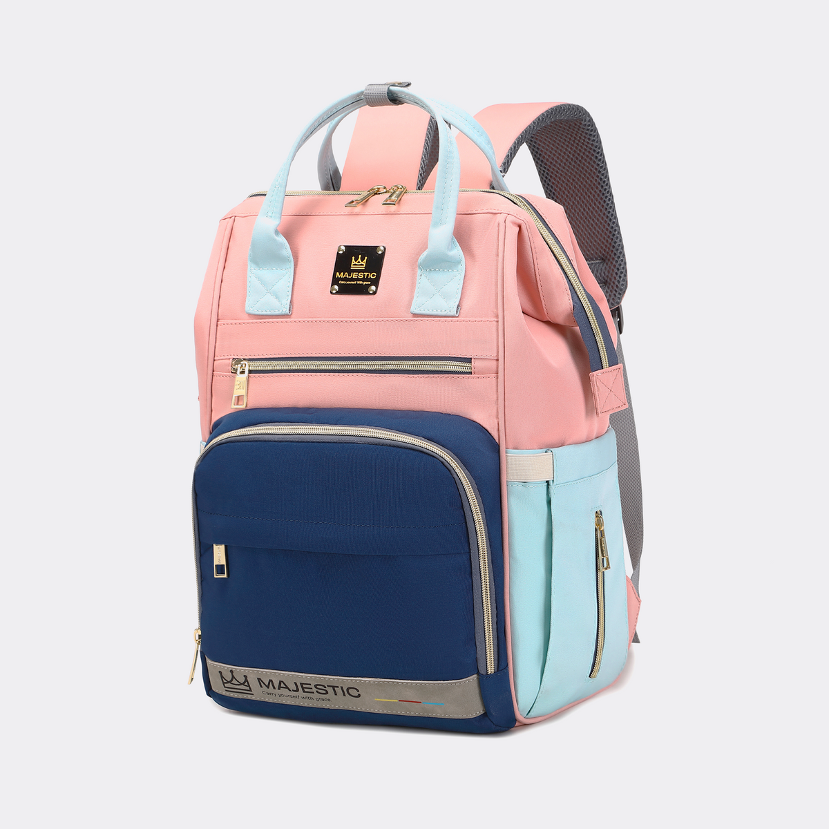Pink & Sky Blue Diaper Bag — MAJ134