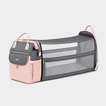 Pink-Grey Diaper Bag Backpack — MAJ137