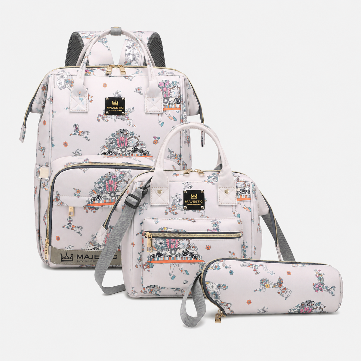 Grey Unicorn Diaper Bag Set — MAJ133